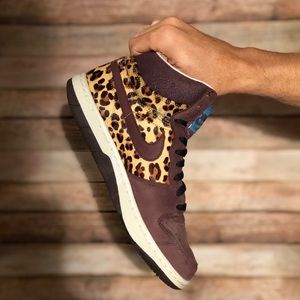 Nike Women's Court Force Hi Premium Cheetah Dunks